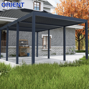 Pergola et gazebo en aluminium, toit métallique pour patio, 3x3, <span class=keywords><strong>6x3</strong></span>, imperméable, gazebo sur mesure, gazebo de jardin en aluminium avec toit en verre à lamelles - Product Image 6