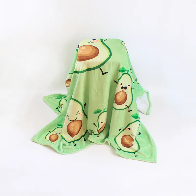 New Design Animal Printing Avocado Blankets Super Soft Custom Printed Flannel Fleece Blanket Throw For Adult Kids