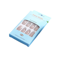 Personnalisé Simple Noir & Blanc Mini Ongles Artificiels Courts 24 pcs/Boîte Finition Mate Nail Art Presse Française Cils Utilisation Cosmétiques