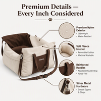 Bolsa de Viaje para Mascotas 2 en 1, Diseño de Cama Portátil, Exterior de Nailon, Forro de Felpa, Cojín Lavable, Correa de Hombro Ajustable, Asas, Fancie