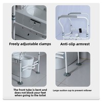 Fourniture en gros transfrontalier Aides aux soins pour personnes âgées respectueuses du vieillissement Équipement de sécurité de salle de bain-Rampes de toilettes Supports d'appoint