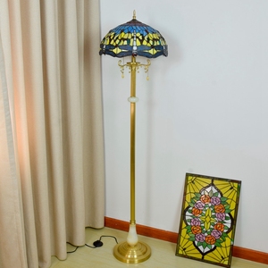 16 pollici di Rame Puro Giallo Dragonfly Stained Glass Giada Tifany In Piedi Living Room Bar Colorato Angolo Alto Tiffany <span class=keywords><strong>Lampada</strong></span> <span class=keywords><strong>Da</strong></span> <span class=keywords><strong>Terra</strong></span> - Product Image 4