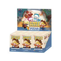Authentique POP MART DIMOO WORLD X PIXARR Pendentif en vinyle et peluche, Boîte mystère, Ensemble complet de 6 figurines floquées, Porte-clés, Breloque de sac, Cadeau