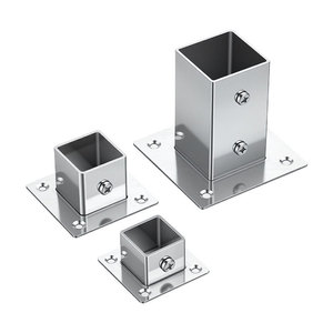 Support universel en acier inoxydable Jin Rongda pour tube carré avec base à bride, pour connecteur de tringle à vêtements de rack - Product Image 5