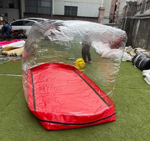 2.8*1.1*1.6M Tente de <span class=keywords><strong>garage</strong></span> gonflable rouge transparente pour exposition de <span class=keywords><strong>moto</strong></span>, petite voiture ou vélo - Product Image 1