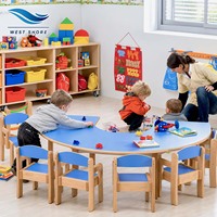 Ensemble table et chaises de garderie, mobilier en bois Montessori, sièges pour tout-petits, bureau d'apprentissage pour la maternelle, chaise de classe, centre de garde d'enfants