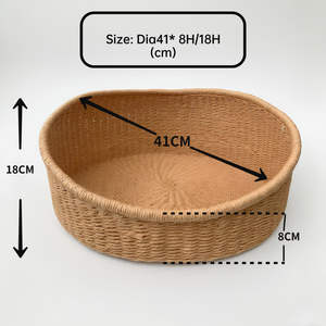 ที่นอนสัตว์เลี้ยงแบบแอฟริกันตะกร้าเชือกกระดาษผ้าทอมือสำหรับสุนัขและแมวโซฟาใส่สบาย - Product Image 2