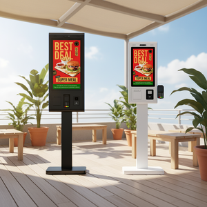 Kiosque mural WUXIN de 27 pouces en libre-service avec lecteur de code QR, distributeur de cartes et imprimante thermique pour comptoirs de comptage des adhésions de salle de sport - Product Image 1