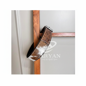 ปลอกคอสุนัขหนังวัวแท้สำหรับ100% ขนธรรมชาติปลอกคอสัตว์เลี้ยงหนังแท้แกะแบบตะวันตก - Product Image 1