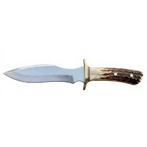Outil artisanal en acier inoxydable à bord large avec poignée en corne de cerf et garde en laiton, vente en gros - Product Image 1