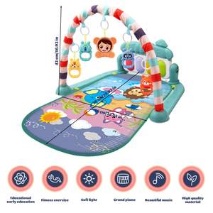 <span class=keywords><strong>Gimnasio</strong></span> para bebés con juguetes iluminados Equipo de juego de desarrollo de superficie fácil de limpiar para estimular la visión, la audición y las habilidades motoras - Product Image 2