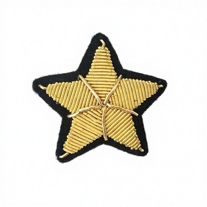 Insignias de Solapa Personalizadas para Oficiales, Bordadas, Sin Níquel, de Fieltro No Tejido, con Patrón de Estrella, Decoraciones de Rango para Uniformes, Material Textil - Product Image 3