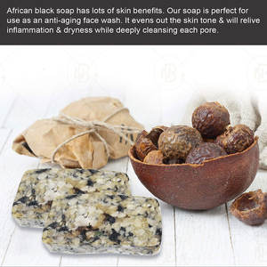 Savon noir africain artisanal en gros avec logo personnalisé, à base de plantes, anti-acné, blanchissant, hydratant - Product Image 3