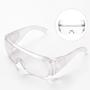 Large clear lenses polycarbonate scratch impact resistant eye protection goggles protective eyewear safety glasses