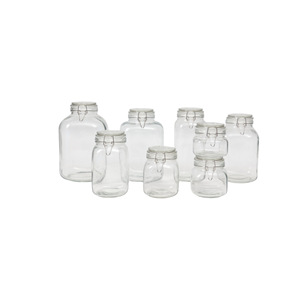HYRI-ComSaf Lot de 3 grands bocaux en verre hermétiques de 78 oz avec couvercle à fermeture à ressort pour le stockage en vrac des aliments, récipients de garde-manger à large ouverture - Product Image 6