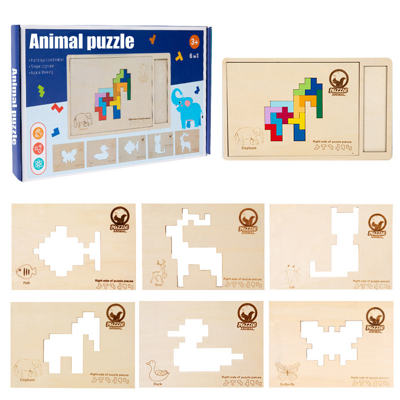 Collection d'animaux de puzzle Tetris