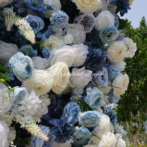 Dkb Factory Customized New Model 3D Blue and White Flower Wall for Wedding Christmas & Graduation Stage Decoration - Product Image 4