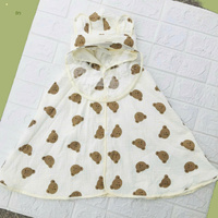 Geweven Cartoon Musselinen Baby Kapmantel Swaddle Hot Selling Schattige Bloemendruk Ademend Absorberend Zacht Katoen Ecologisch