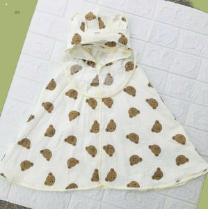 Manta con Capucha de Muselina Tejida para Bebé, Diseño de Frutas y Animales, Transpirable, Absorbente, Suave, de Algodón - Product Image 6