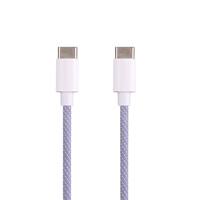 Câble de charge rapide USB Type-C vers Type-C en cuivre pur d'usine 60W 1M/2M/3M, cordon tressé en nylon PD pour iPhone Samsung