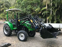 Trattore agricolo 70hp 4wd 4x4 con cabina e caricatore frontale