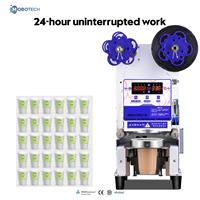Nouvelle machine à sceller les gobelets de thé au lait et de bubble tea, 95 mm, scelleuse automatique de gobelets, contrôle numérique noir, gobelets en papier, PP, PET, CE