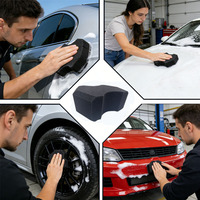 Éponge de lavage en mousse noire longue durée 175x120mm, durable, haute absorption, pour voiture/moto/usage domestique