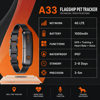 Traceur GPS pour chien et récepteur GPS étanche, suivi en temps réel, Bluetooth et NFC, autonomie de plus de 20 heures, compatible iOS/Android
