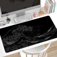 Alas Mouse Klasik Motif Gelombang Laut 2026, Alas Meja Ukuran Besar, Alas Keyboard, Alas Mouse Kantor