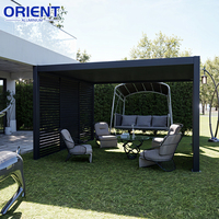 Pergola motorisée 3x3, 4x4, 4x6 en aluminium pour extérieur, avec toit à persiennes ouvrantes, étanche et fixation murale