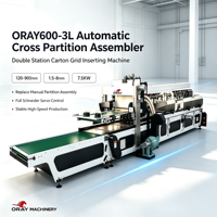 ORAY600 3L PLC Servo Drive Máquina Automática Completa para la Fabricación e Inserción de Divisores de Botellas y Rejillas de Cartón Corrugado