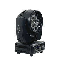 Luz LED profesional de cabeza móvil 19x15W con zoom, efecto wash y beam, RGBW DMX512 15CH/23CH 6000K, Pan de 8 grados, Inclinación de 540°, 270° para DJ y fiestas