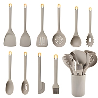 Ensemble d'ustensiles de cuisine multifonctionnels en silicone résistant à la chaleur, 11 pièces, lavable au lave-vaisselle, outils de cuisine de haute qualité