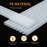 Usine produit des pailles Tubes en plastique creux Matériel PP ou LDPE 24 pièces Usine produit des pailles Tasse thermos Paille réutilisable