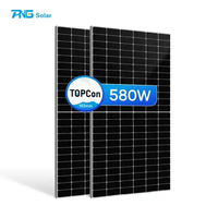 PNG solar EU gudang 560W 570W 580W TOPCon Panel surya kit lengkap PV sistem surya setengah potongan sel kaca tunggal tipe N