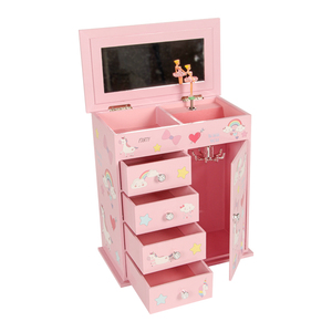 Scatola Portagioie in Legno Premium per Ragazze Ever Bright, con Cassetti Multipli, Unicorno, Carosello Musicale a Manovella, Durata del Suono 30 Secondi - Product Image 3