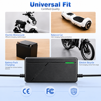 Chargeur de vélo électrique HAOXING 60V 3A, adaptateur d'alimentation pour batterie au lithium, vélo électrique/trottinette, prise de sortie LED rouge/verte, certifié CE/FCC