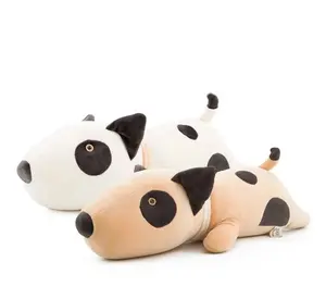 Morbido grande Bull Terrier Cane Giocattoli di Peluche Farcito Bambola Cuscino Per Bambini Giocattolo Per Bambini Di Compleanno Fidanzata Regalo Del Giocattolo Del Bambino OEM cucciolo cuscino