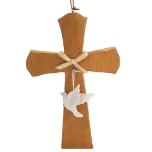 Décoration croix pour noël et nouvel an, ornement suspendu en résine, église européenne et américaine