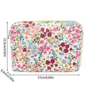 2025กระเป๋าเครื่องสำอางลายดอกไม้สีชมพูโลโก้ที่กำหนดเอง - Product Image 3
