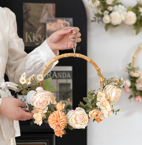 Ghirlanda di perle di legno, <span class=keywords><strong>zucca</strong></span> e rose, fiori artificiali ecologici per Halloween, festa della mamma, feste di famiglia, festa del raccolto - Product Image 5