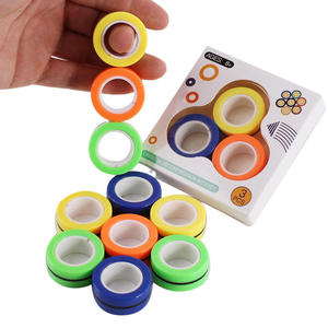 Wholesale 3 PCS Magnetic Fidget <b>Rings</b> Set Colorful Plastic Finger <b>Spinner</b> Toys Stress Relief Anti-Anxiety Unisex 14+ Years - Product Image 2