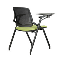 Chaise de conférence pliable avec accoudoirs et tablette d'écriture, design moderne, en maille, empilable, pour usage commercial et bureautique
