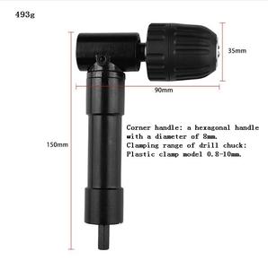 Perceuse électrique à angle droit à 90 degrés outil d'angle de mandrin à trois mâchoires, outil de pliage électrique à angle droit en alliage avec clé - Product Image 6