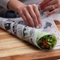 Papier de cuisson PE enduit d'un seul côté, écologique, imprimé sur mesure |   Emballage alimentaire de qualité supérieure pour hamburger, sandwich, collation
