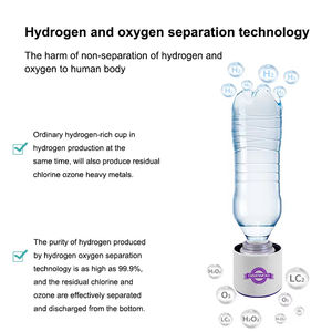 2000ppb Waterstof en Zuurstof Separatie Nieuwe Technologie SPE PEM Waterstof Waterfles <span class=keywords><strong>2026</strong></span> Draagbare Glazen Waterstof Waterfles - Product Image 3