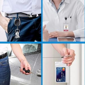 Porte-badge rétractable avec mousqueton et clip ceinture, porte-clés, support de carte d'identité, cadeau pour employé de bureau ou infirmière, disponible en entrepôt local - Product Image 5