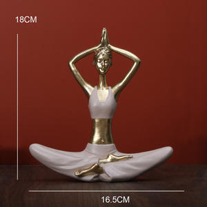 Abstrakte Harz Handwerk moderne Yoga Pose Dame Desktop Ornament Frau Figur Kunst Skulptur für Yoga Gym Innendekoration - Product Image 4