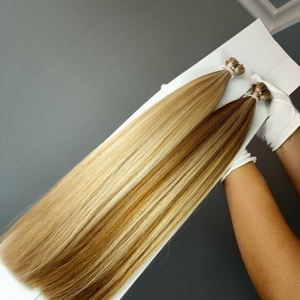 โรงงานขายส่งผมต่อแบบ I Tip ผมแท้คุณภาพพรีเมียมแบบ Double Drawn ไม่ผ่านการแปรรูป ผมเวอร์จินแบบ I Tip ต่อผมด้วยเคราติน ผมแท้รัสเซีย - Product Image 3