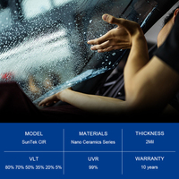 Kaca Film Suntek Abu-Abu Muda Vlt70% Solar Film Karbon Seri CXP Polarisasi Anti Pecah untuk Kaca Depan Mobil